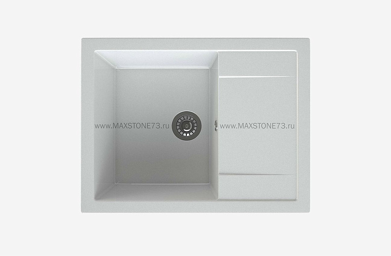 MAXSTONE Мойка глянцевая MS-15 (белый металлик) 640*505*217